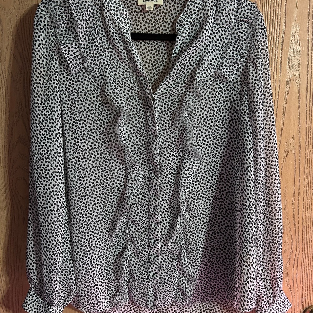 L'AGENCE Monochrome Ruffle Blouse